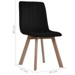 vidaXL Chaises à manger lot de 4 noir velours