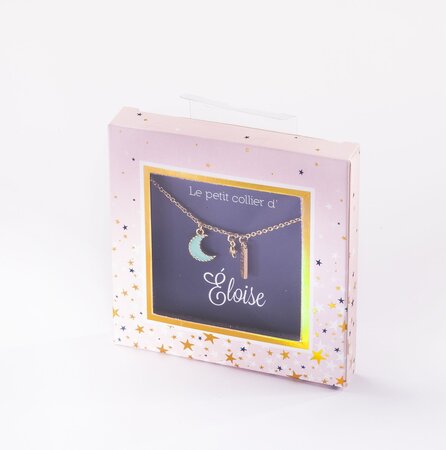 Collier prénom eloise avec pendentif lune