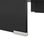 vidaXL Meuble TV/ Support pour moniteur 60 x 25 x 11 cm Verre Noir