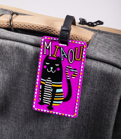 Étiquette pour bagage - miaou