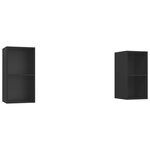 vidaXL Meubles TV muraux 2 Pièces Noir Aggloméré