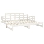 vidaXL Lit coulissant Blanc Bois de pin solide 2x(90x200) cm