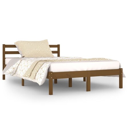 vidaXL Cadre de lit Bois massif de pin 120x200 cm Marron miel