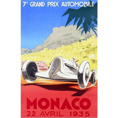 Affiche rectangulaire monaco 1935