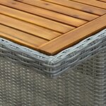 vidaXL Table de jardin Gris clair Résine tressée et bois d'acacia