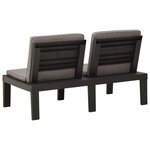 vidaXL Banc de salon de jardin avec coussin Plastique Gris