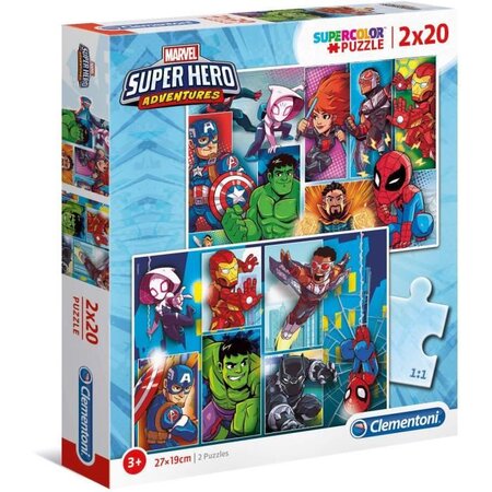CLEMENTONI - 24768 - 2x20 pieces - Marvel Superhero
