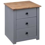 vidaXL Table de chevet Gris 46x40x57 cm Pin Gamme Panama