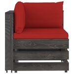 vidaXL Salon de jardin 5 Pièces avec coussins Bois imprégné de gris
