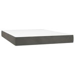 vidaXL Lit à sommier tapissier et matelas Gris foncé 140x190cm Velours