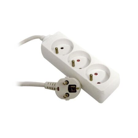Bloc Multiprise ZENITECH 3 Prises 16A - Blanc