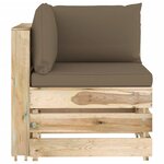 vidaXL Salon de jardin 7 Pièces avec coussins Bois imprégné de vert