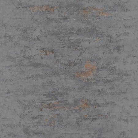 Topchic Papier peint style béton Gris et cuivre