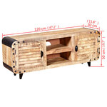 vidaXL Meuble TV Bois de manguier massif 120 x 30 x 50 cm