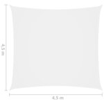 vidaXL Voile de parasol Tissu Oxford carré 4 5x4 5 m Blanc