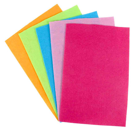Feutrine 20x30 cm Assortiment couleurs tendance 5 pièces