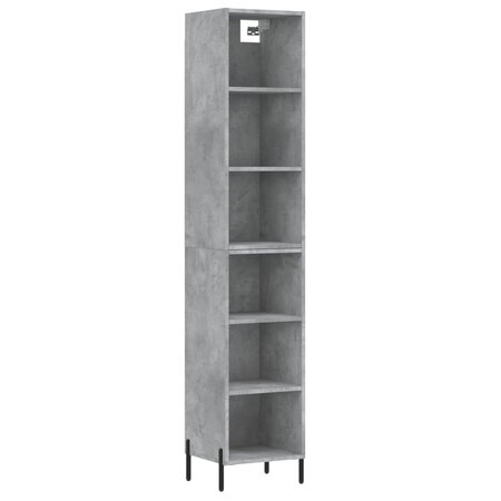 vidaXL Buffet haut Gris béton 34 5x32 5x180 cm Bois d'ingénierie