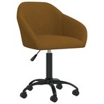vidaXL Chaise pivotante de salle à manger Marron Velours