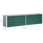 vidaXL Lit surélevé de jardin Acier galvanisé 240x40x45 cm Vert