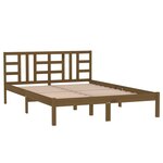 vidaXL Cadre de lit Marron miel Bois massif 135x190 cm Double