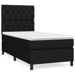 vidaXL Lit à sommier tapissier et matelas Noir 80x200 cm Tissu