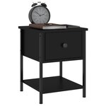 vidaXL Tables de chevet 2 Pièces noir 34x35 5x45 cm bois d'ingénierie
