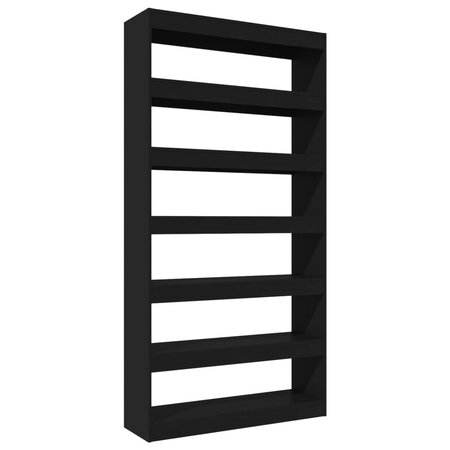 vidaXL Bibliothèque/Cloison Noir 100x30x198 cm Bois d'ingénierie