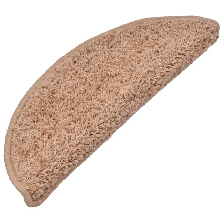vidaXL Tapis d'escalier 15 Pièces beige 65x21x4 cm