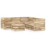 vidaXL Salon de jardin 6 Pièces Bois de pin imprégné de vert