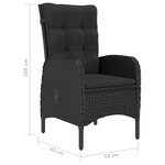 vidaXL Ensemble de bistro de jardin 3Pièces Résine tressée et acacia Noir