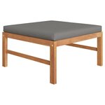 vidaXL Salon de jardin 8 Pièces avec coussins gris Bois de teck solide