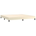 vidaXL Lit à sommier tapissier avec matelas Crème 200x200cm Similicuir