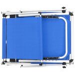 vidaXL Chaises longues pliables et toit 2 Pièces Aluminium textilène Bleu