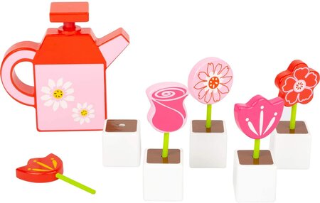 Kit De Fleurs Avec Arrosoir En Bois