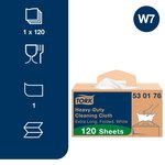 Chiffons de nettoyage industriel blanc w7  distribution feuille à feuille  boîte de 120 chiffons  tork