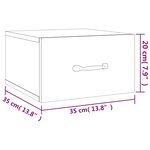 vidaXL Table de chevet murale Blanc brillant 35x35x20 cm