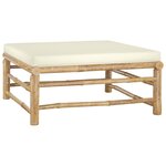 vidaXL Salon de jardin 5 Pièces avec coussins blanc crème Bambou