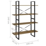 vidaXL Bibliothèque à 4 niveaux Marron 100x30x140cm Bois de pin massif
