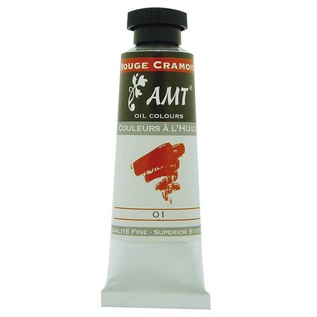 Peinture à l'huile fine en tube rouge cramoisi 45ml - amt