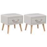 vidaXL Tables de chevet 2 Pièces Blanc 40x35x40 cm Similicuir