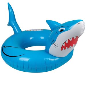 Bouée gonflable ronde xxl pour piscine & plage ultra confort  flotteur deluxe - requin ø115cm