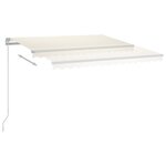 vidaXL Auvent rétractable automatique et poteaux 3x2 5 m Crème