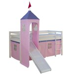 Lit mi-hauteur rose pale avec tour