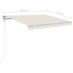 vidaXL Auvent automatique avec capteur de vent et LED 350x250 cm Crème