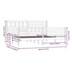 vidaXL Cadre de lit Blanc Bois massif 180x200 cm Super King