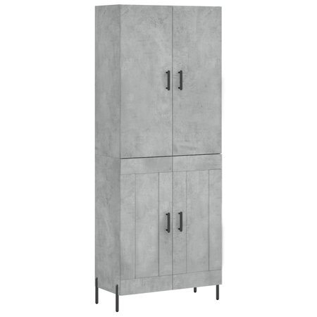 vidaXL Buffet haut Gris béton 69 5x34x180 cm Bois d'ingénierie