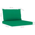 vidaXL Canapé de jardin 4 places avec coussins vert