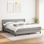 vidaXL Lit à sommier tapissier avec matelas Gris clair 180x200cm Tissu