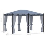 vidaXL Tonnelle avec moustiquaire 3x4 m Anthracite Acier