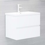 vidaXL Armoire d'évier avec lavabo intégré Blanc Aggloméré